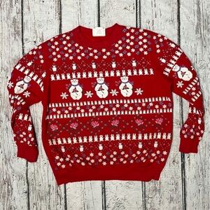 Vintage 1980s Bear Holiday Xmas 80s Ugly Christmas Sweater Sweatshirt